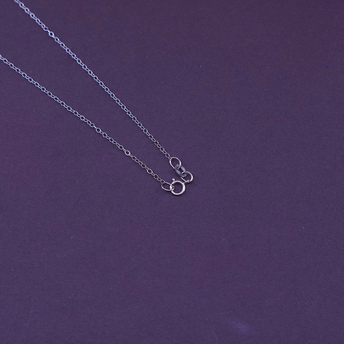 18”, 1mm, vintage JJT Sterling silver necklace, 925 circle chain cross pendant