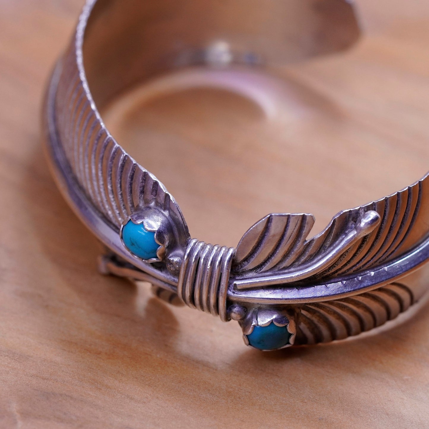 6.5”, American Navajo Vivian Jones Sterling silver bracelet, 925 cuff turquoise