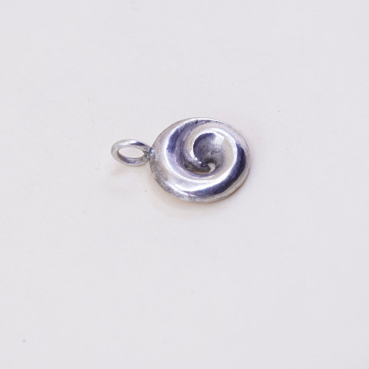 Vintage sterling silver handmade pendant, 925 swirl