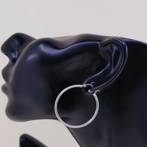 1.25”, Vtg Sterling Silver Hoops, Italy 925 silver, elegant earrings, Huggie