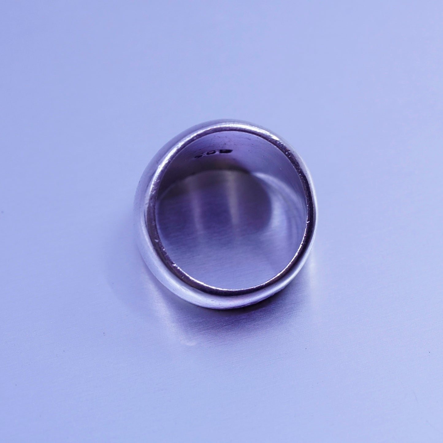 Size 5.5, vintage Sterling 925 silver handmade ring, monogram initial “S” band