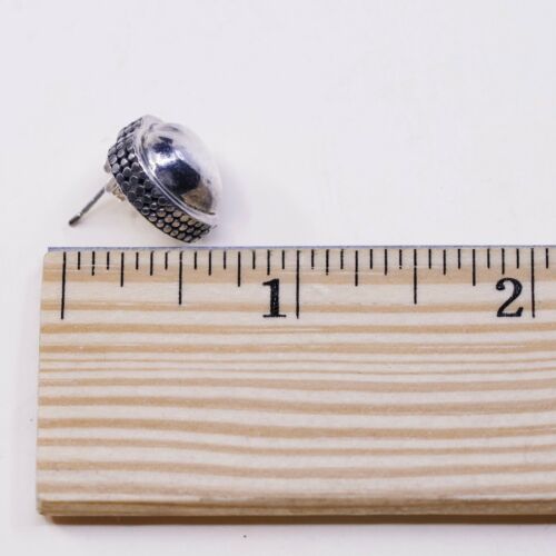 Vtg LORI BONN STERLING 925 SILVER Handmade Heart Studs Earrings