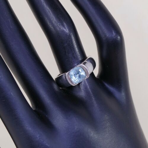 Sz 7.5, Sterling Silver Engagement Ring, 925 Silver Ring W/ Birthstone Topaz