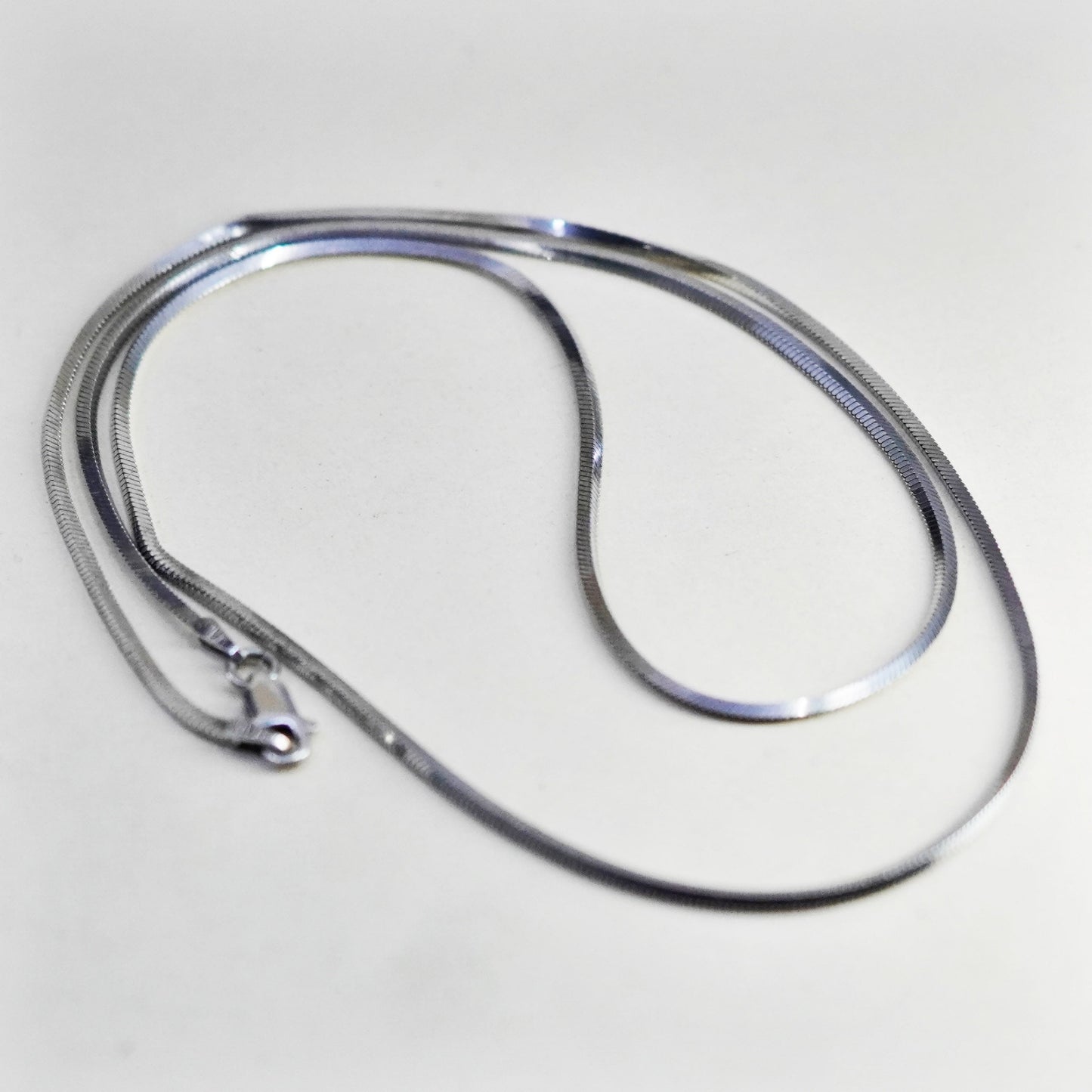 22”, 2mm, Vintage sterling silver square snake chain, Italy 925 necklace