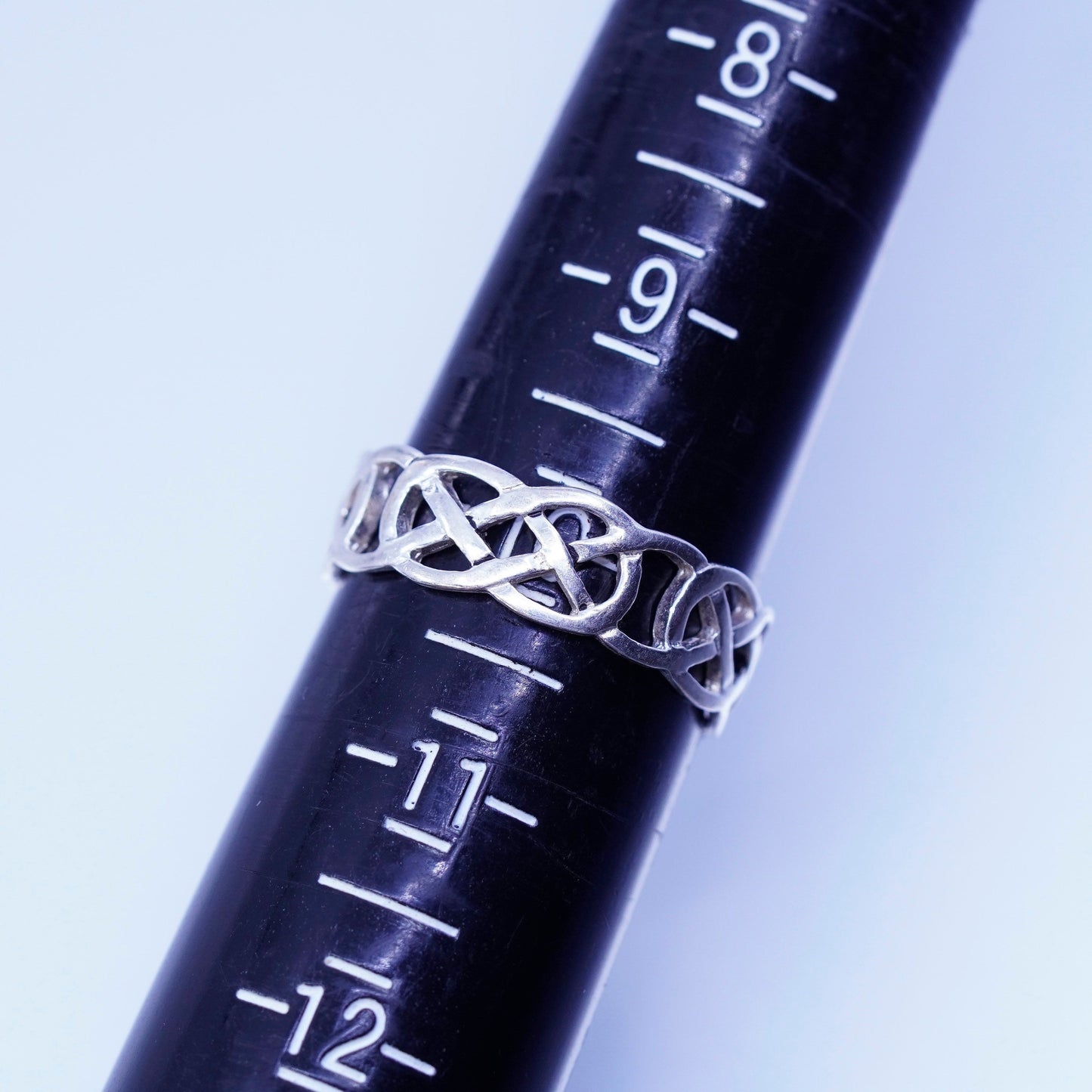 size 10, southwestern Sterling 925 silver handmade ring, woven braided band