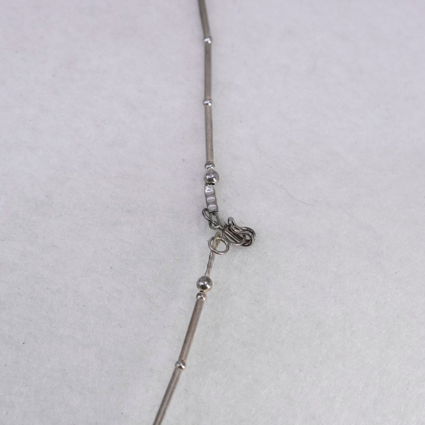 30”, liquid Sterling silver necklace, Native American handmade chain with beads