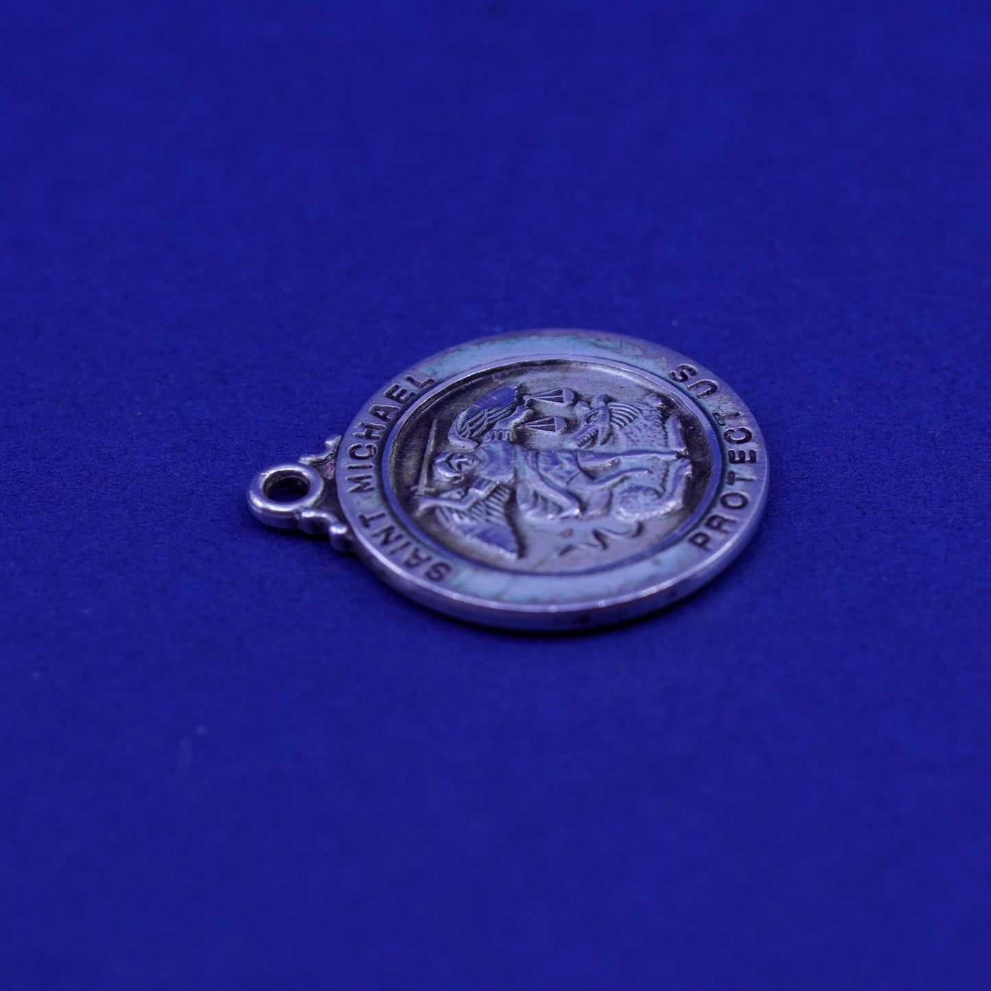 Chapel sterling silver US Marines pendant, 925 charm “saint Michael protect us