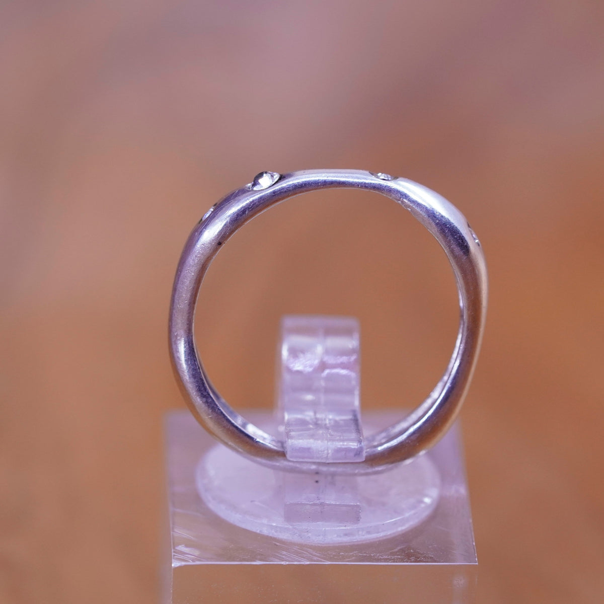 Size 5.75, vintage Sterling silver ring, 925 band with cz