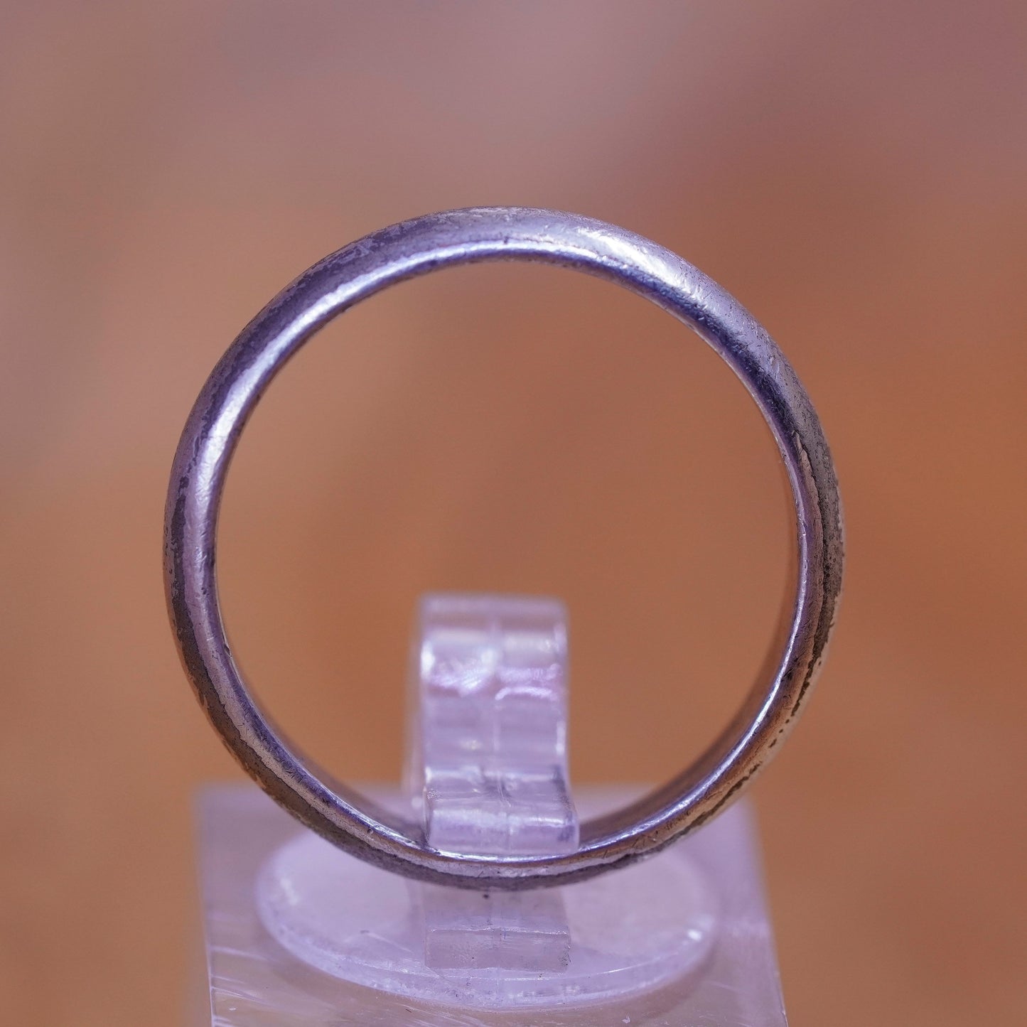Size 9, vintage sterling silver handmade ring, 925 wedding band