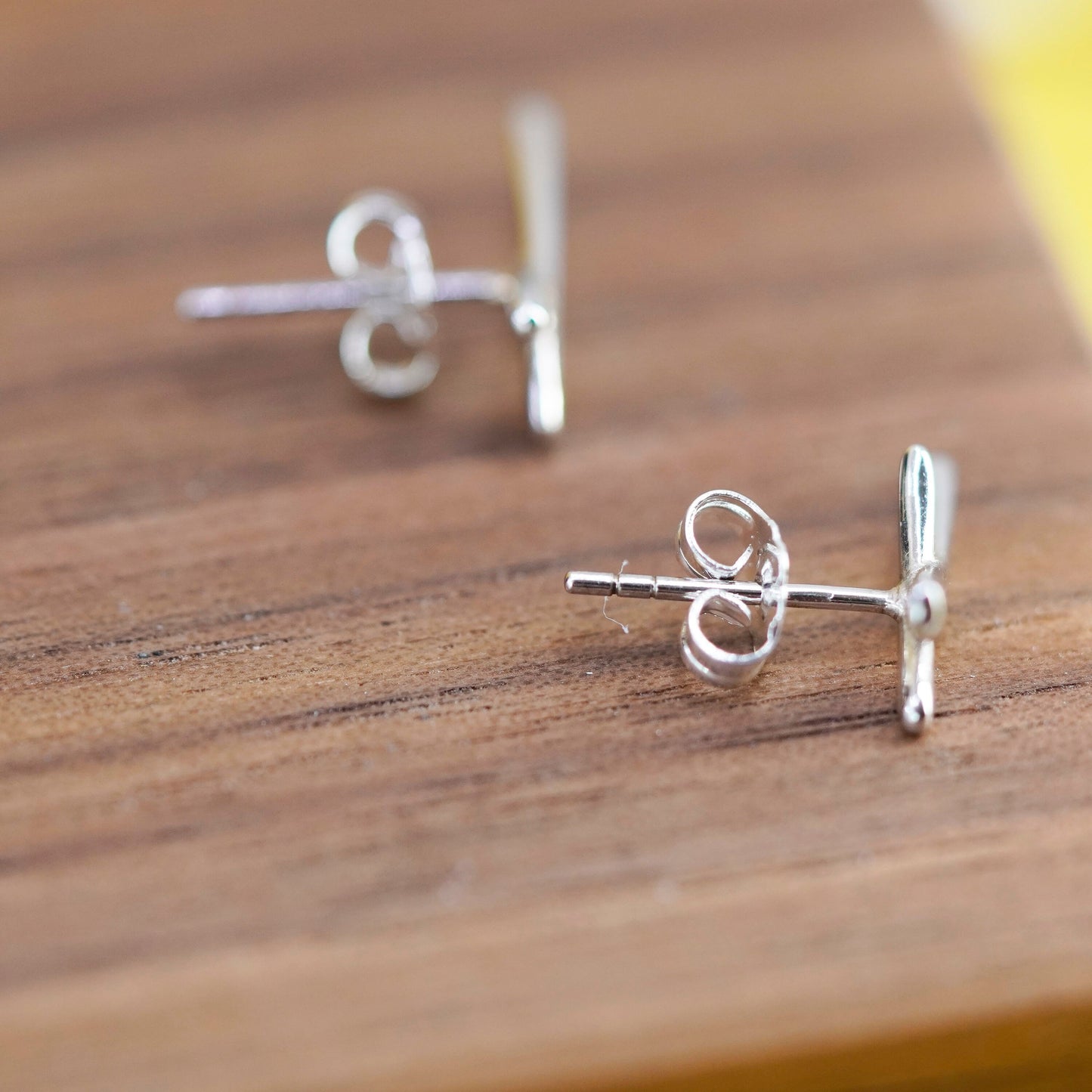 Vintage Sterling silver handmade earrings, 925 cross studs