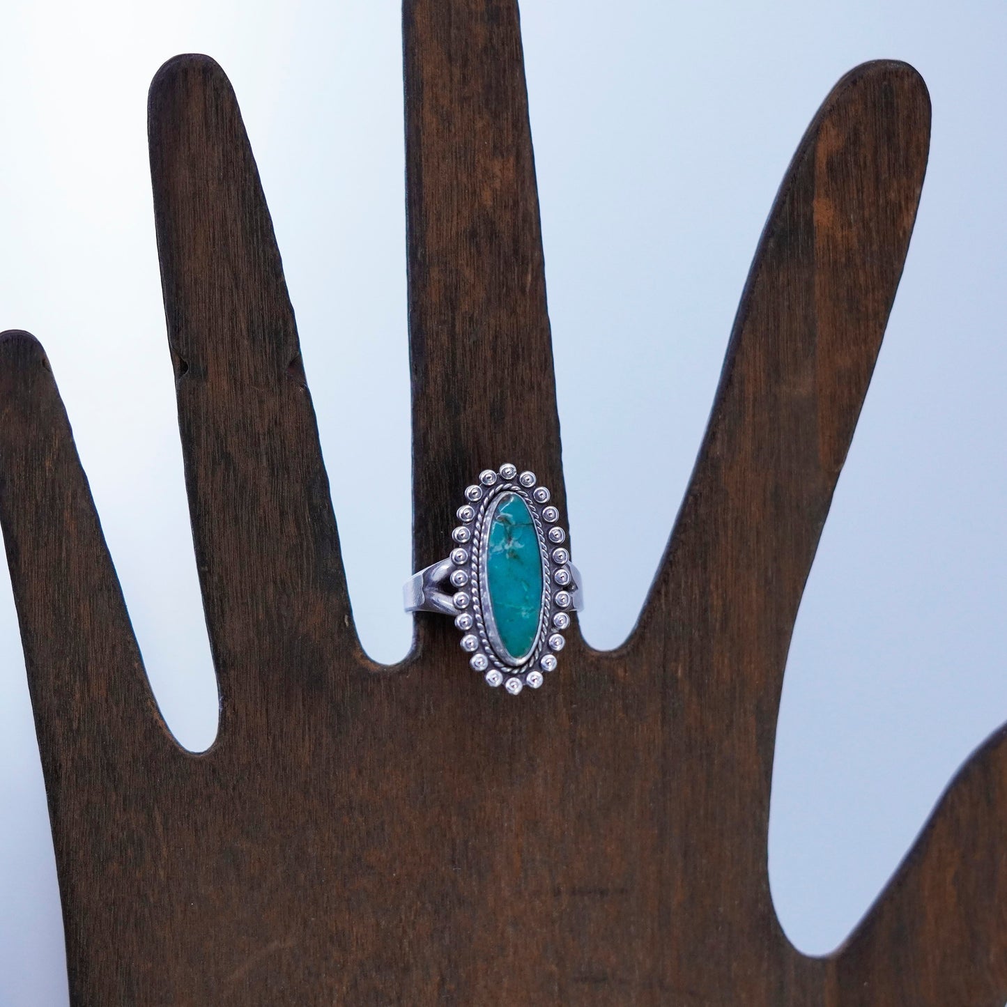 Size 7, Native American navajo Bell trading post Sterling 925 silver ring