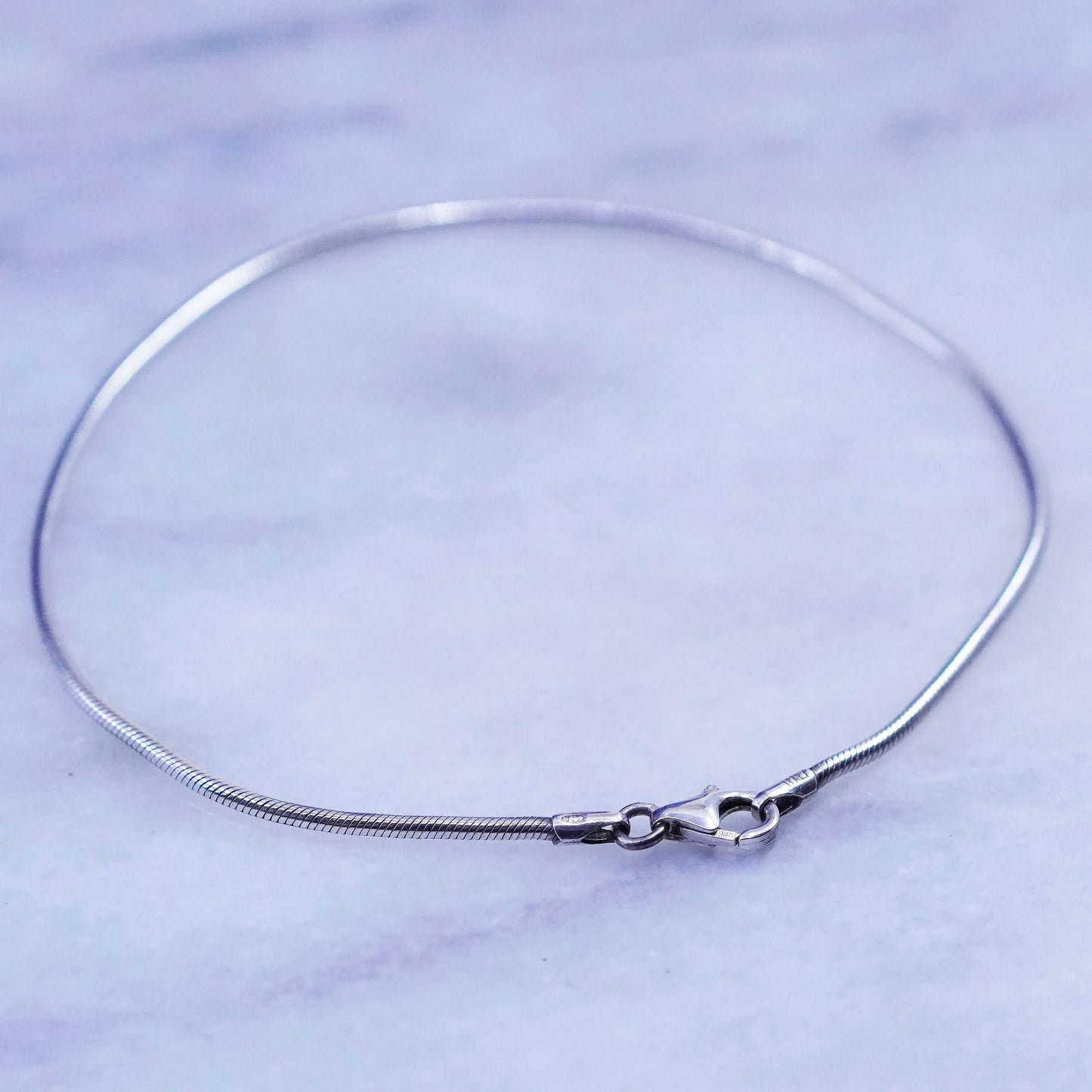 9”, 1mm, Sterling silver handmade bracelet, 925 snake anklet chain