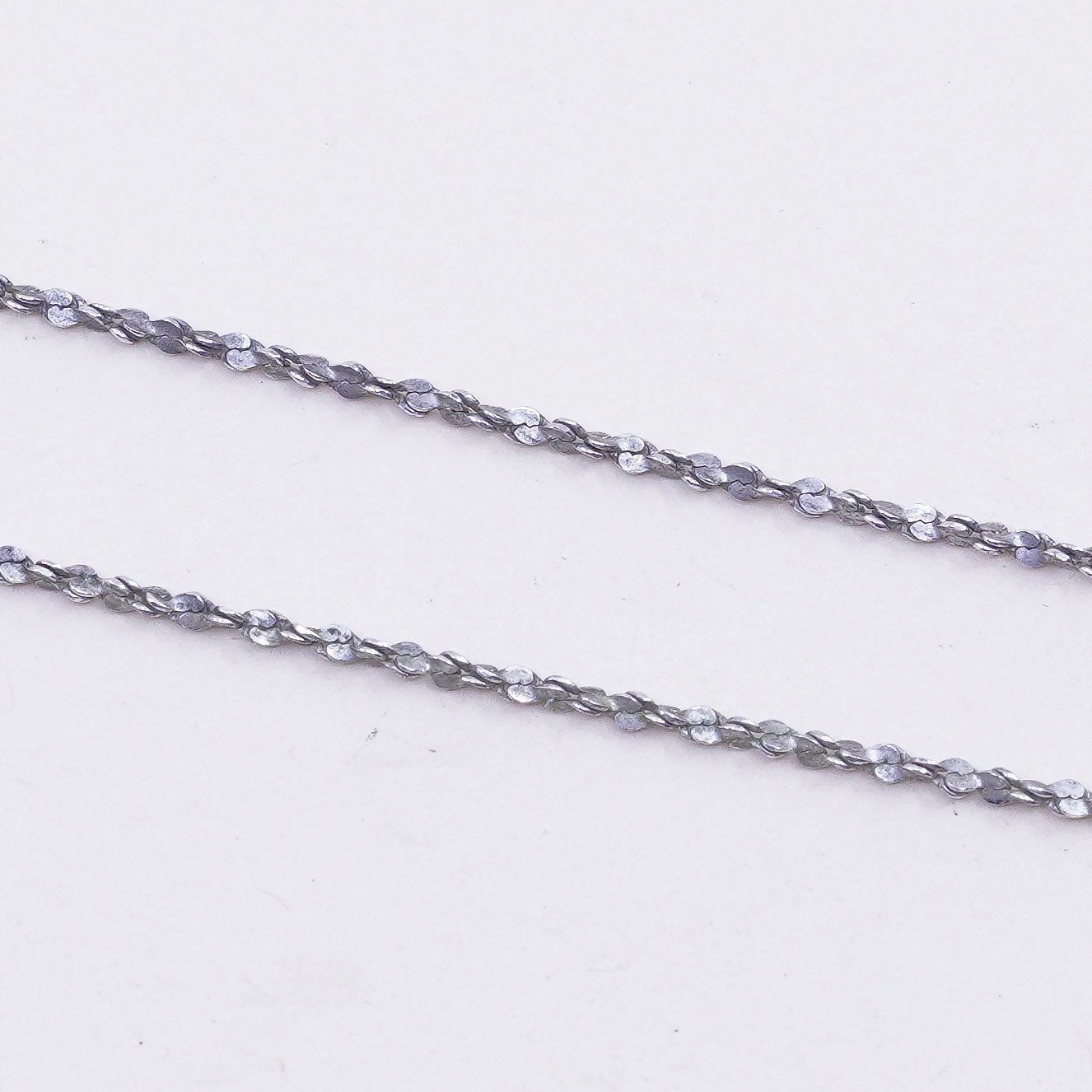 16”, 1mm, Vintage sterling silver Italy 925 twisted s link chain, necklace