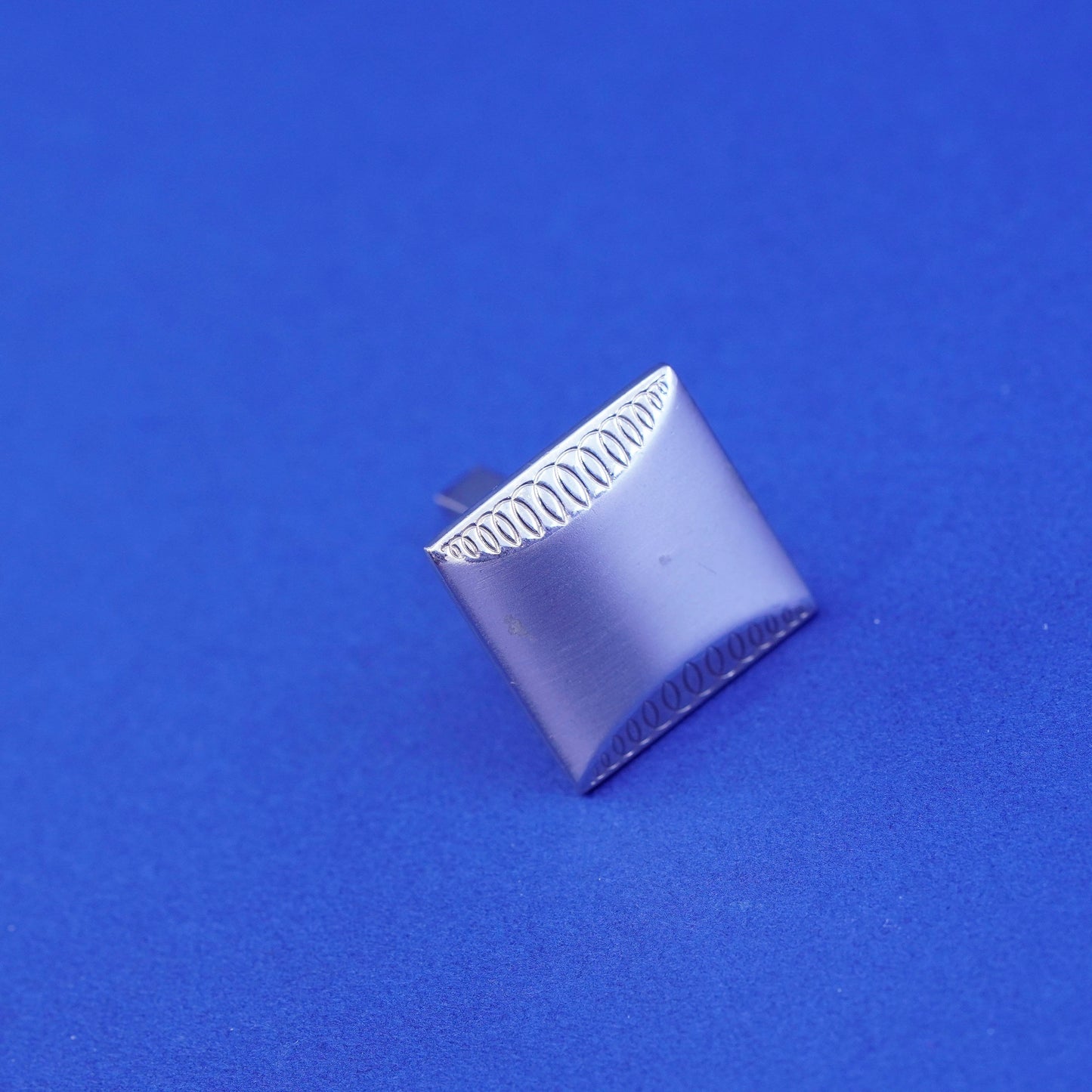 modern sterling silver Handmade cufflink, antique matte square 925 cuff links