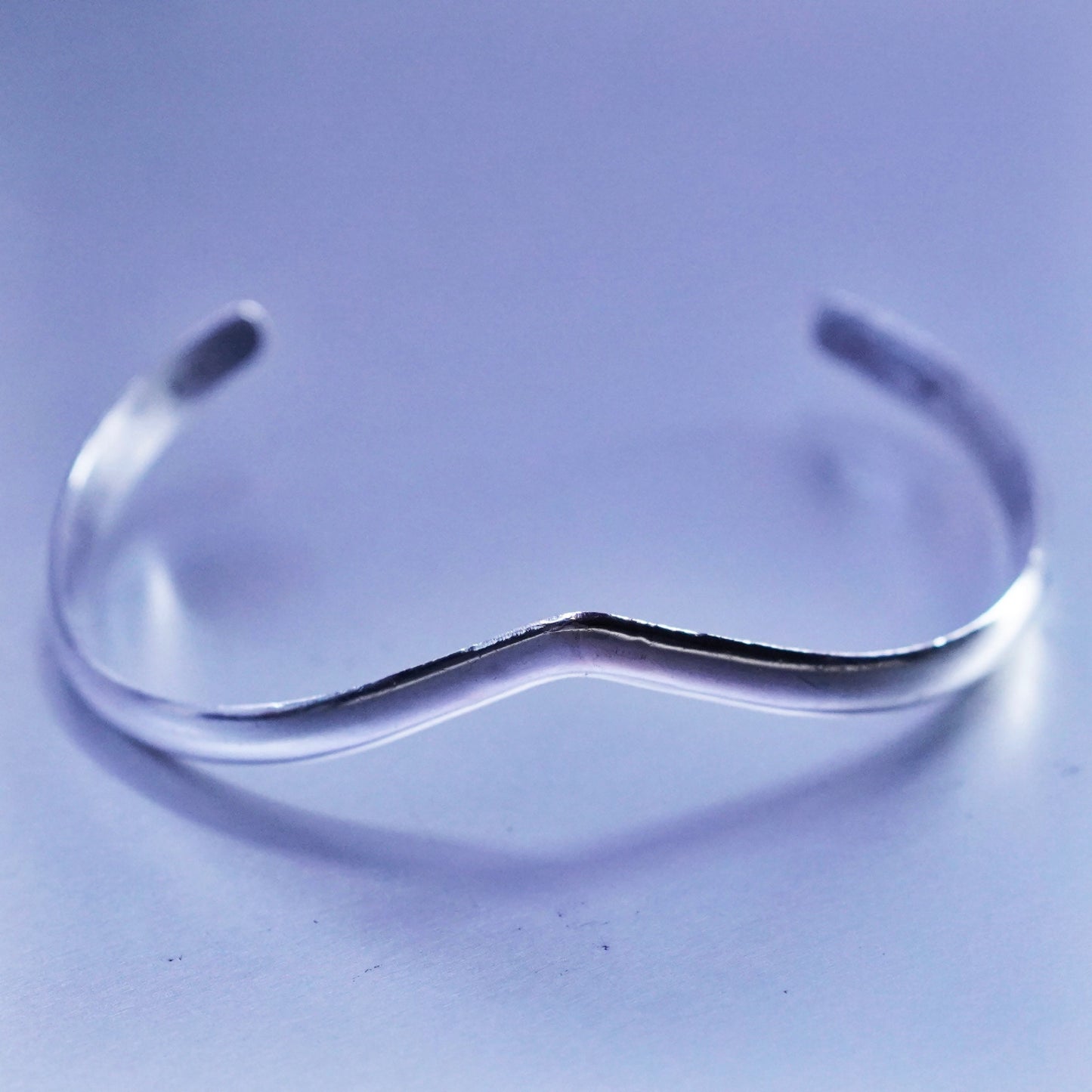 6.5”, Native American Morningstar Sterling 925 silver handmade bracelet, v cuff