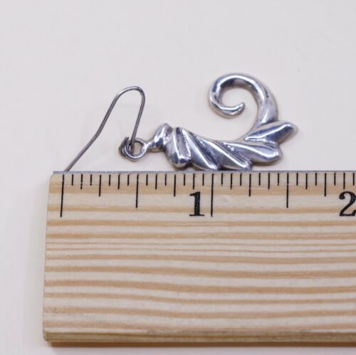 Vtg F Sterling Silver Handmade Earrings, Native American Solid 925 Curvy Wings