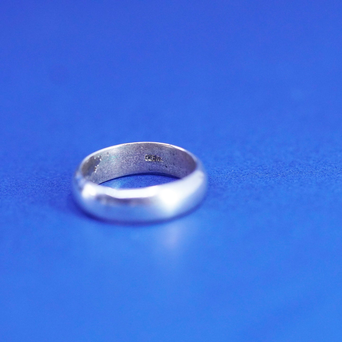 Size 5.5, vintage Sterling silver handmade ring, 925 wedding band