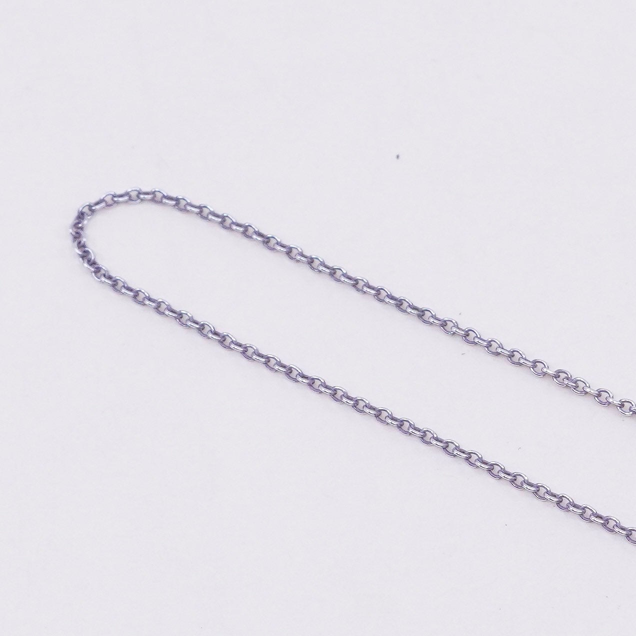 16”, 1mm, Vintage sterling silver circle chain, Italy 925 necklace