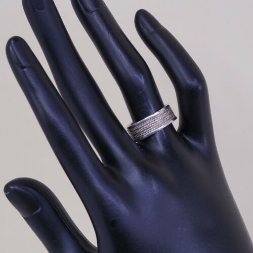 Sz 7.25, Vtg Sterling Silver Handmade Ring Mexico 925 Band w Braided Cable