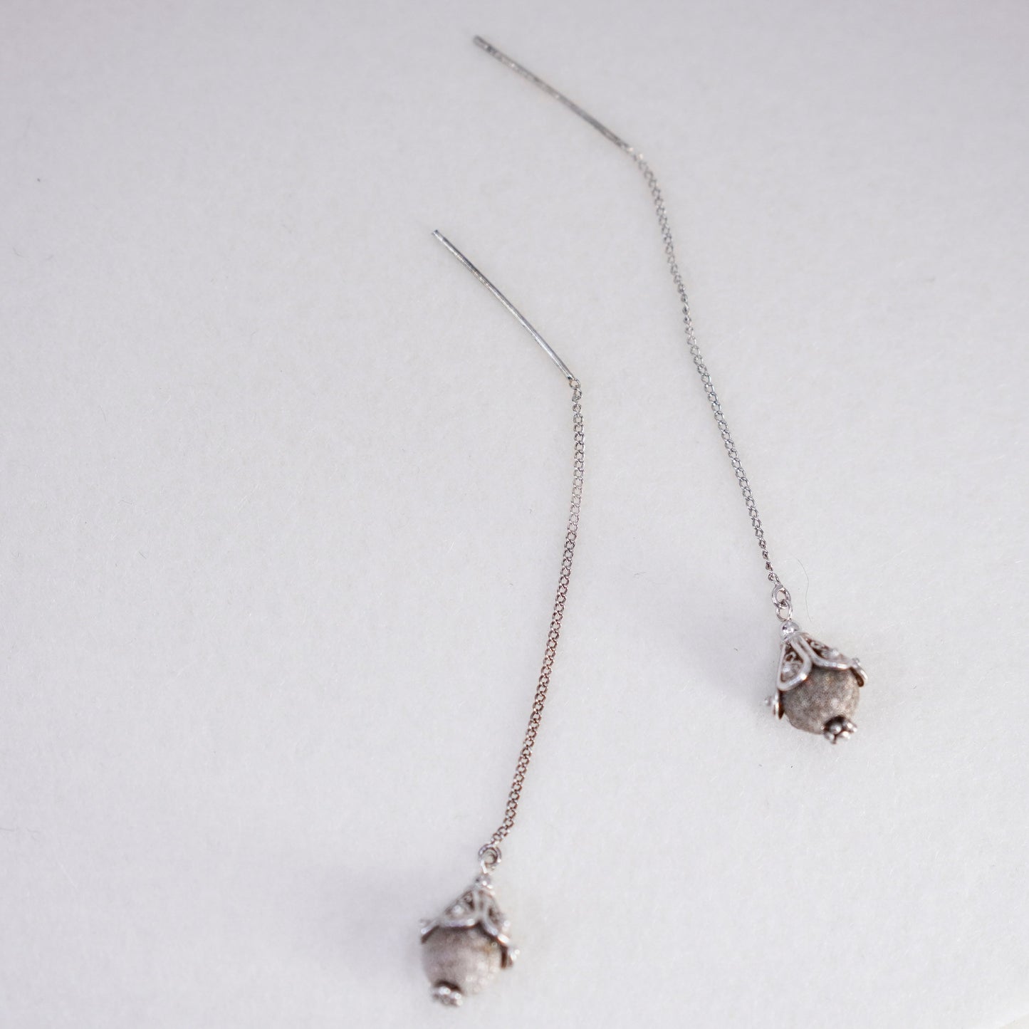 Vintage Sterling 925 silver filigree beads earrings