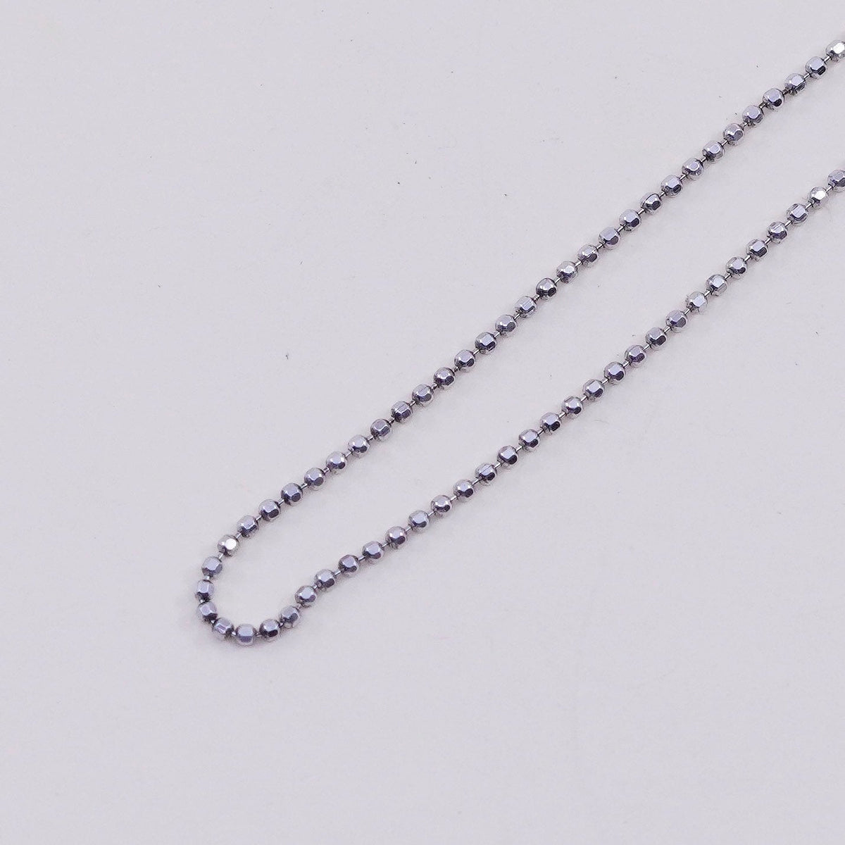 18”, 1mm, Vintage sterling silver beads chain, 925 necklace
