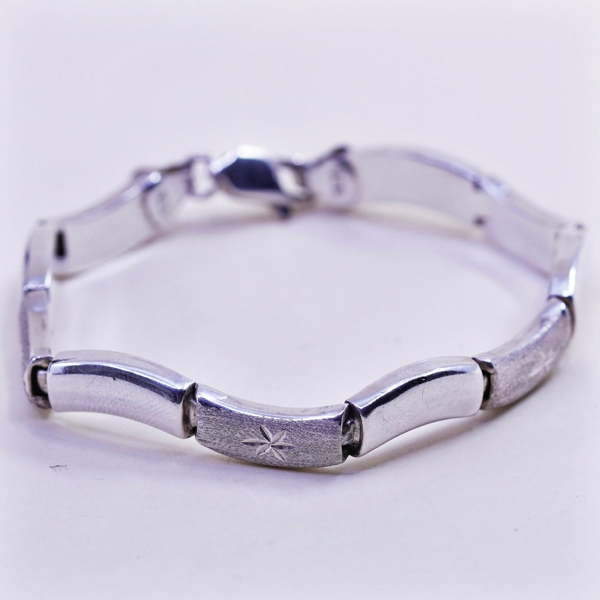 6.75”, 7mm, vintage Italy Sterling silver chain, 925 tennis bracelet