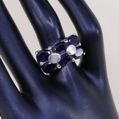 Sz 6.5, Sterling Silver handmade Ring, 925 Silver Ring W/ amethyst, stamped 925