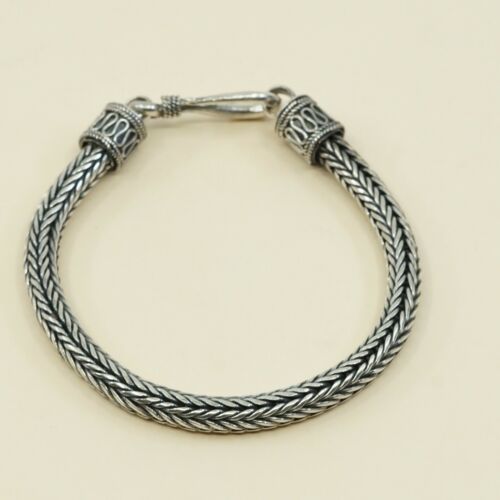 6.75”, Sterling Silver Handmade Bracelet, 925 Silver Wheat Chain, Stamped 925