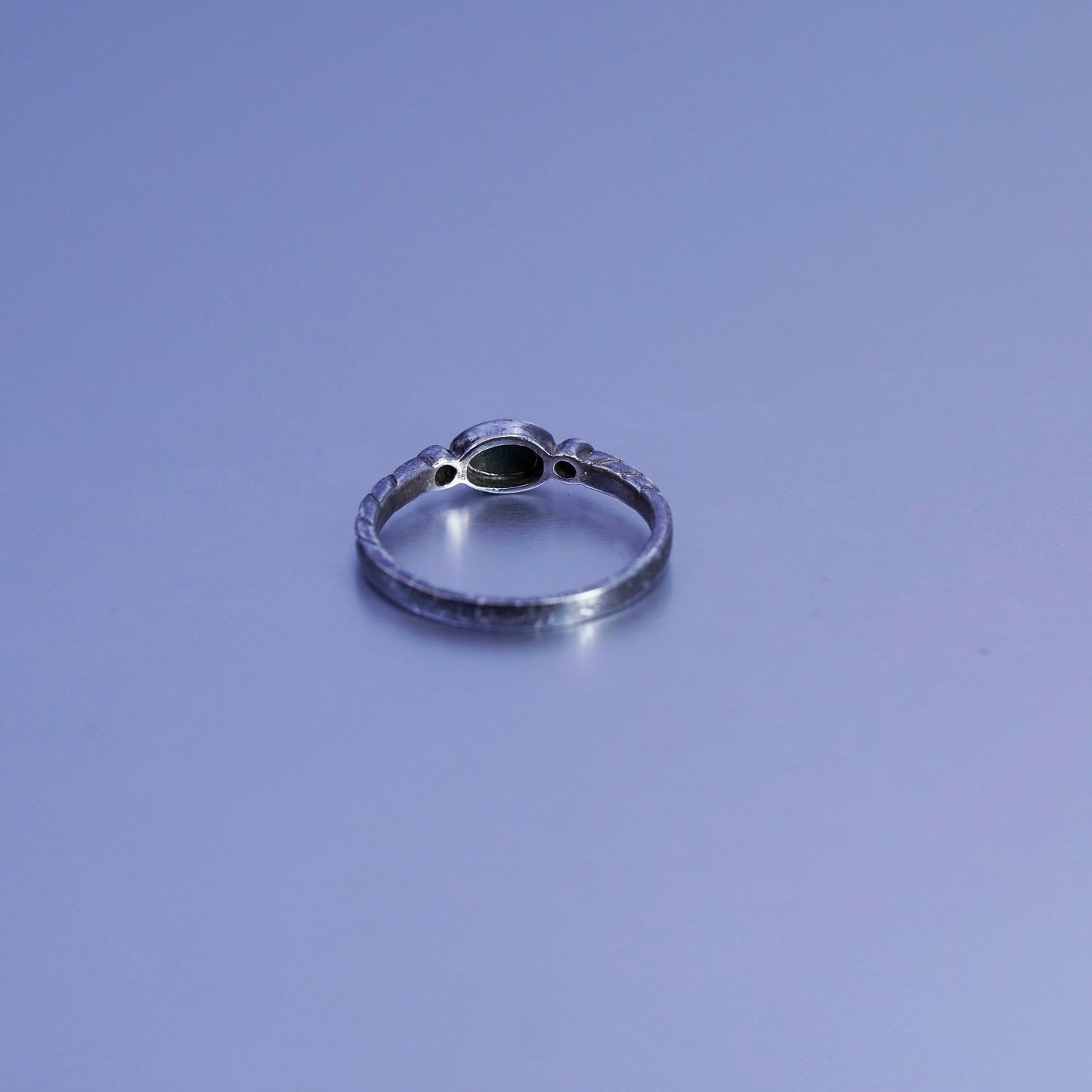 Size 8, Native American navajo Sterling 925 silver stackable ring turquoise