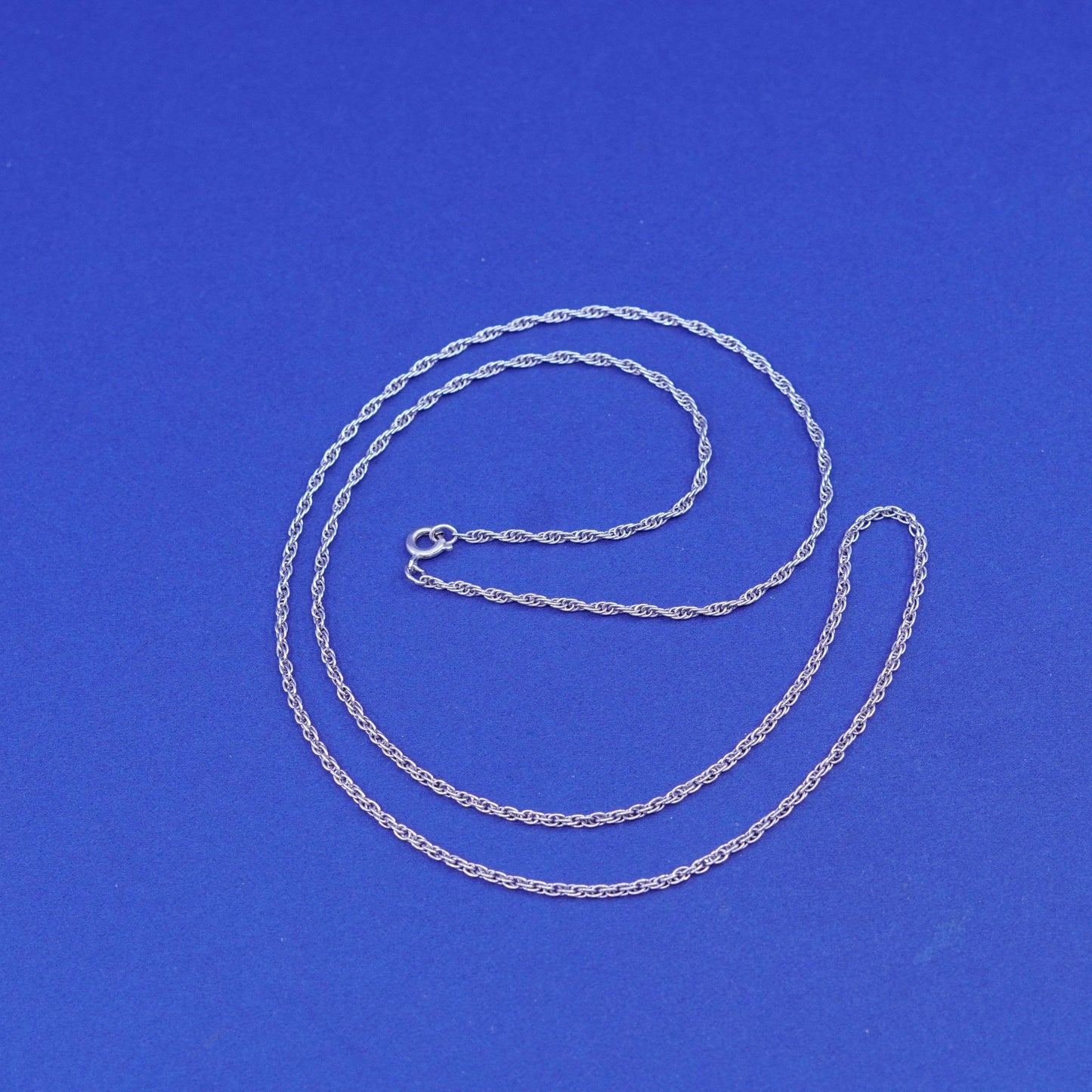24”, 1mm, vintage Sterling silver handmade necklace, 925 Singapore chain
