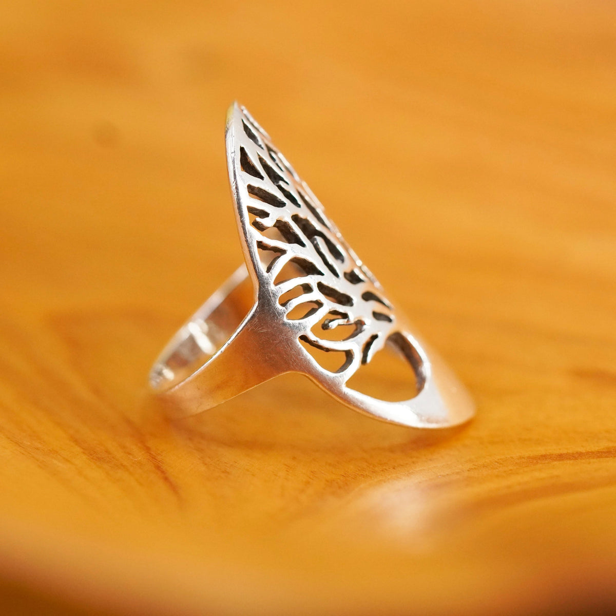 Size 7.5, Sterling silver handmade ring, southwestern 925 filigree tree band