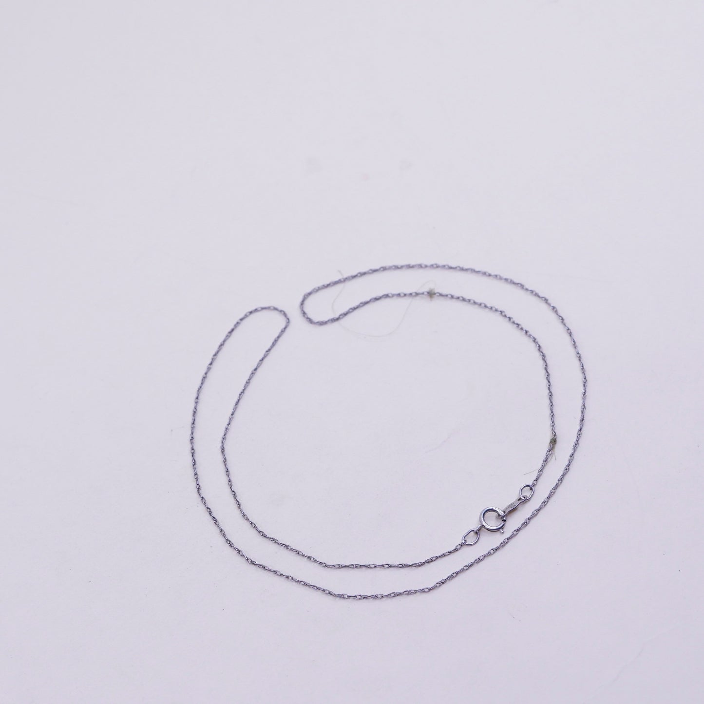 20” 1mm, vintage sterling silver necklace, 925 Singapore rope chain