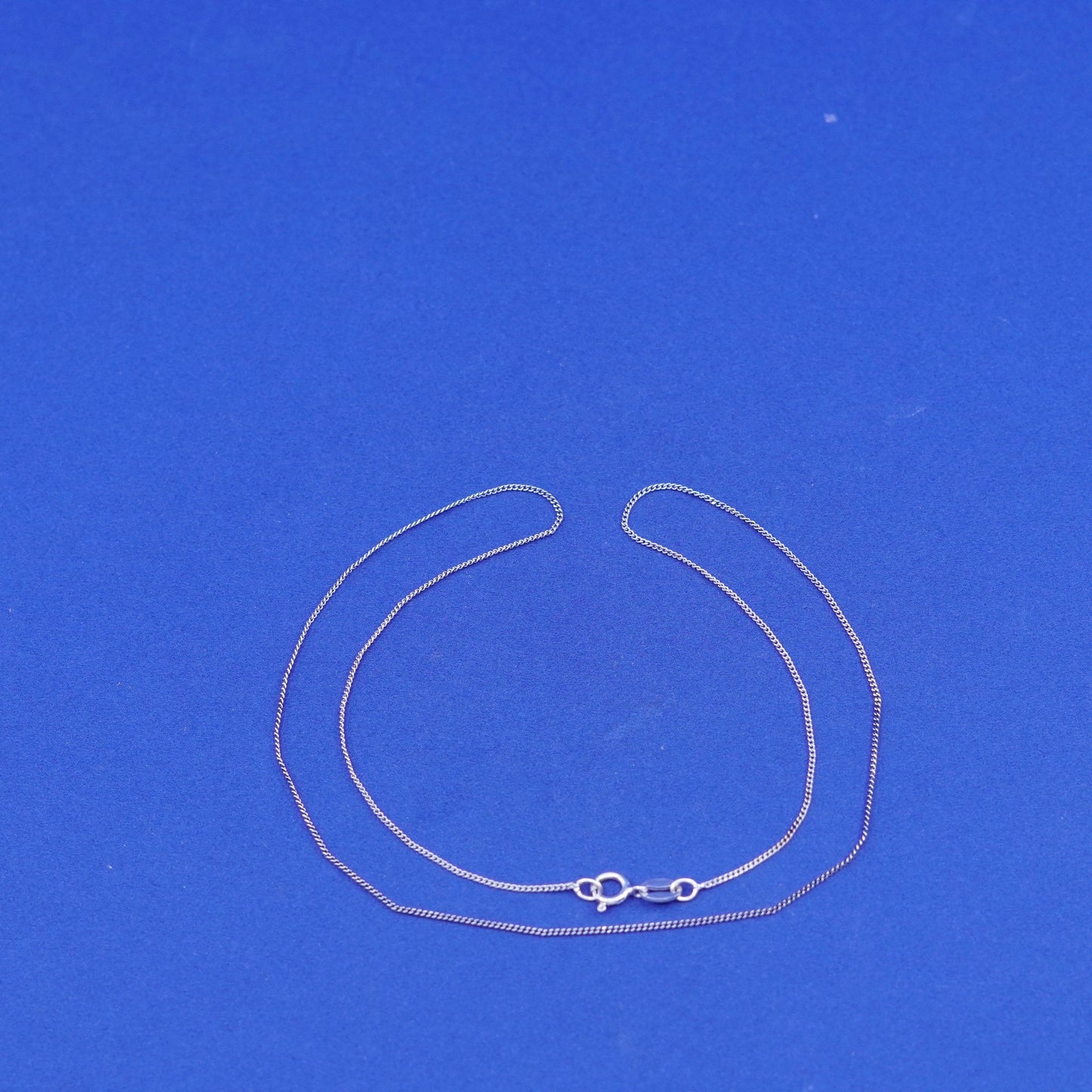 16”, 1mm, vintage Italy Sterling silver necklace, 925 curb chain