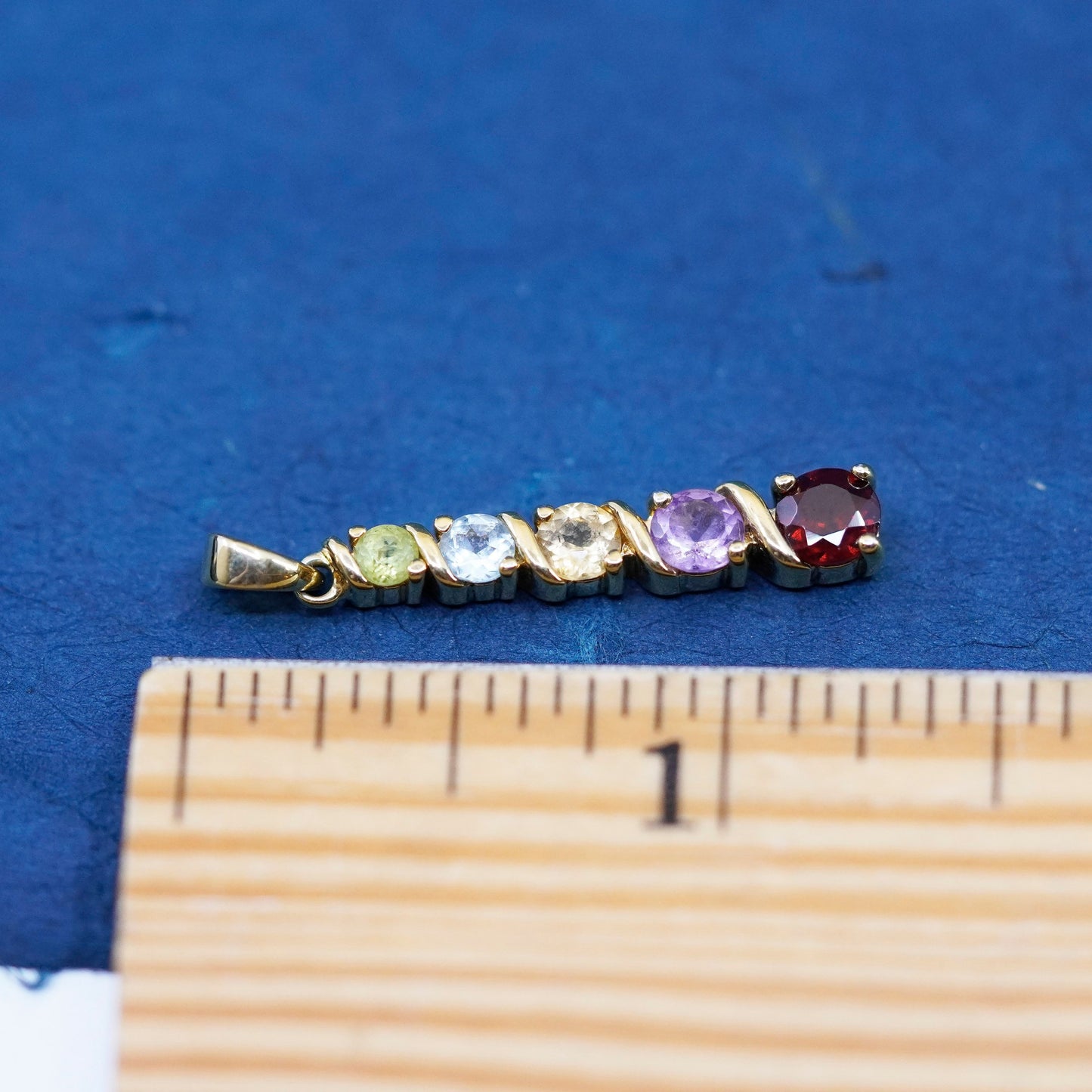 vermeil gold filled Sterling 925 silver pedant ruby citrine peridot amethyst