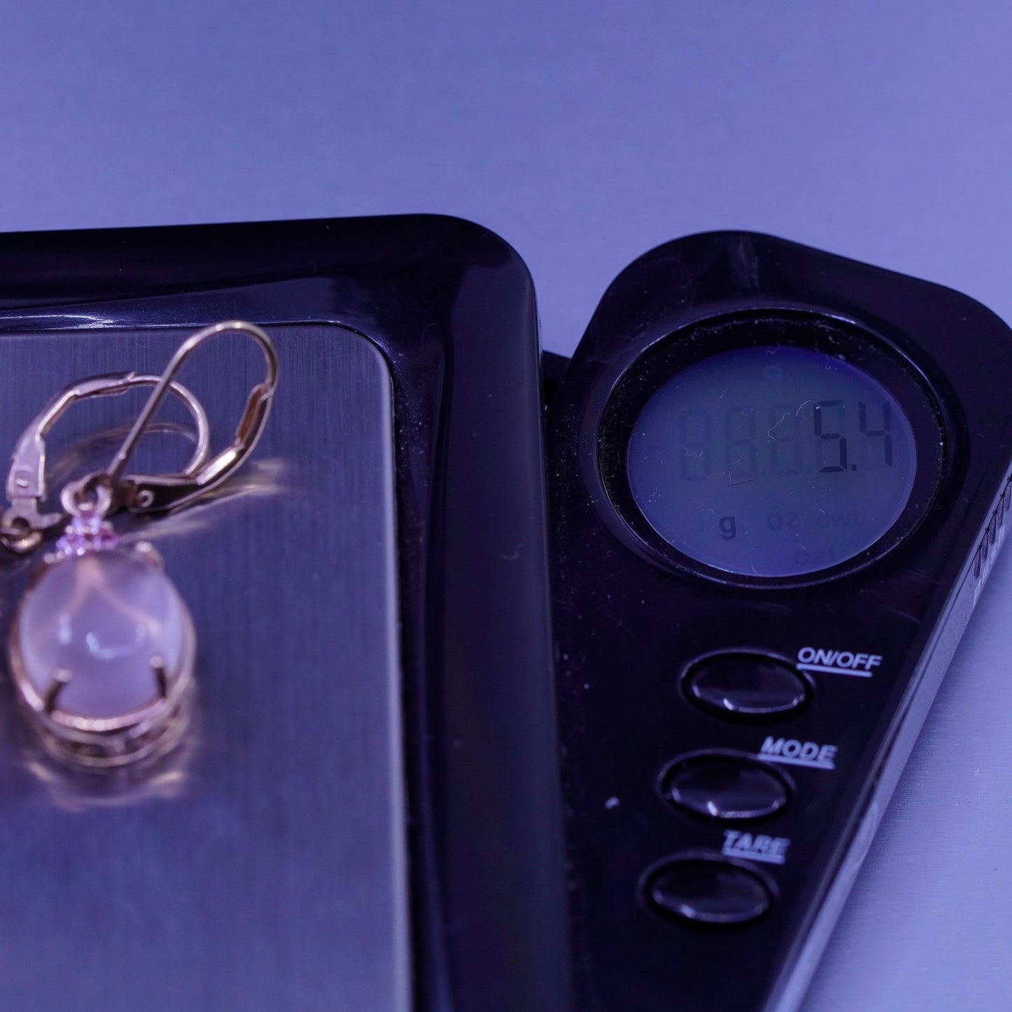 Vintage vermeil rose gold filled Sterling 925 silver earrings w/ pink cz quartz