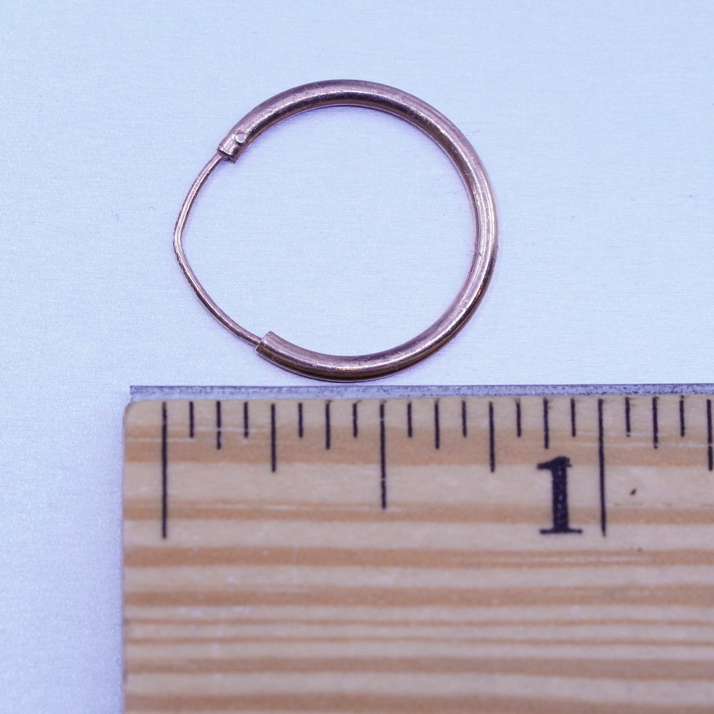 0.5”, vintage Sterling silver handmade earrings, 925 bamboo textured hoops