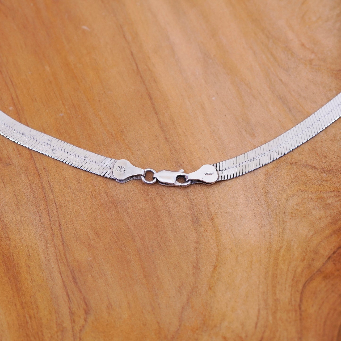 20”, 6mm, vintage Italy Sterling silver herringbone chain, 925 necklace