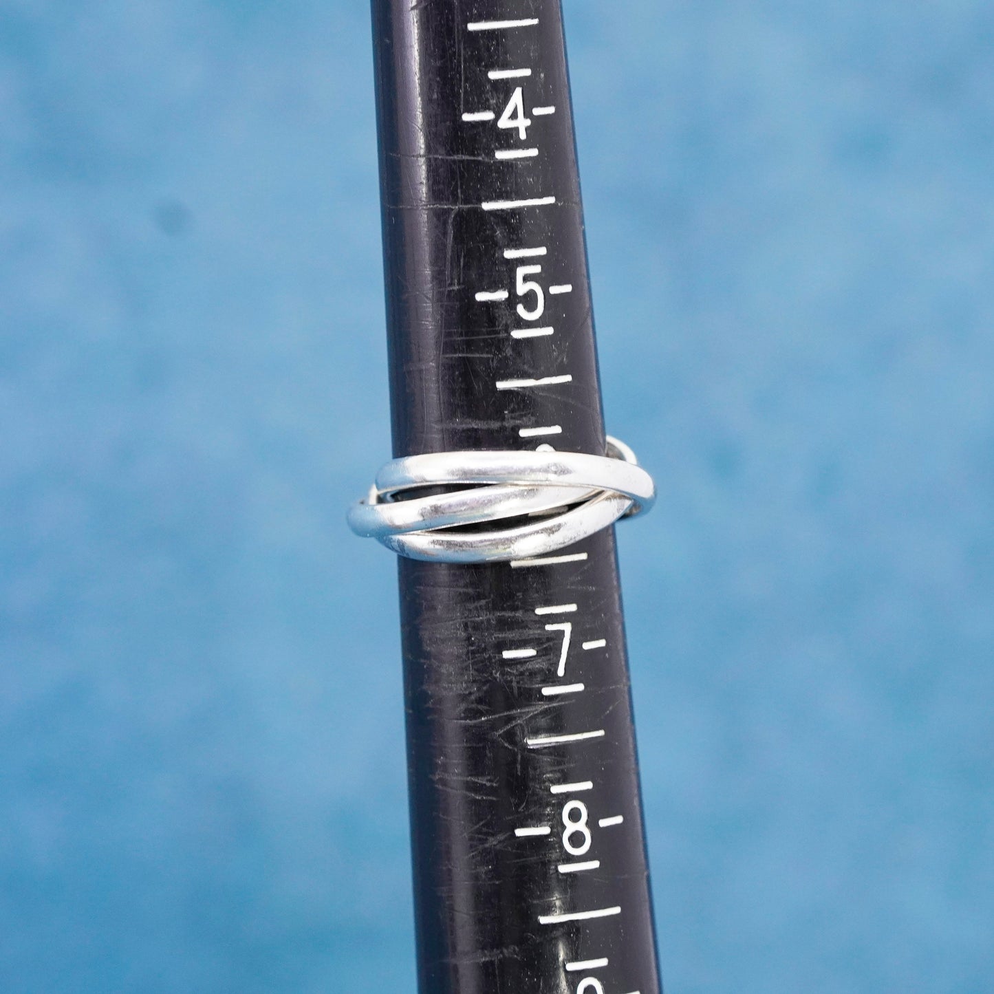 Size 6, vintage Sterling silver handmade ring, 925 entwined band