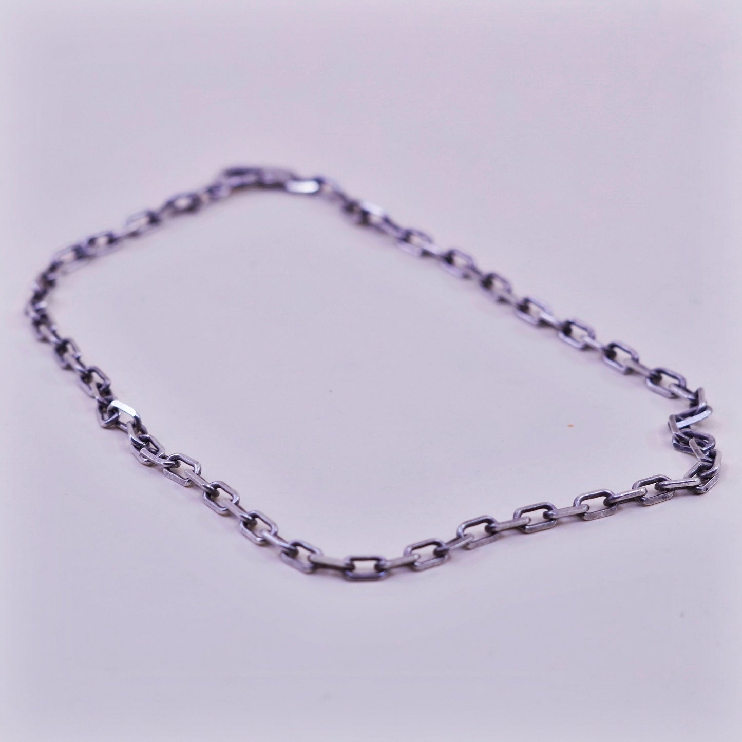 10.25”, sterling silver handmade bracelet, 925 oval elongated link chain anklet