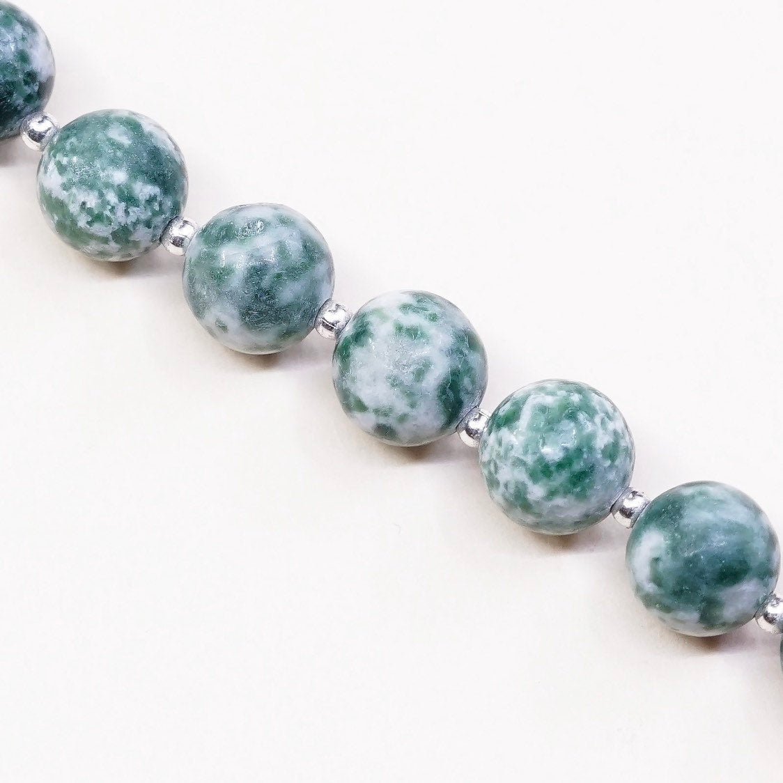 7", 925 Sterling silver clasp, handmade bracelet artisan jade beads
