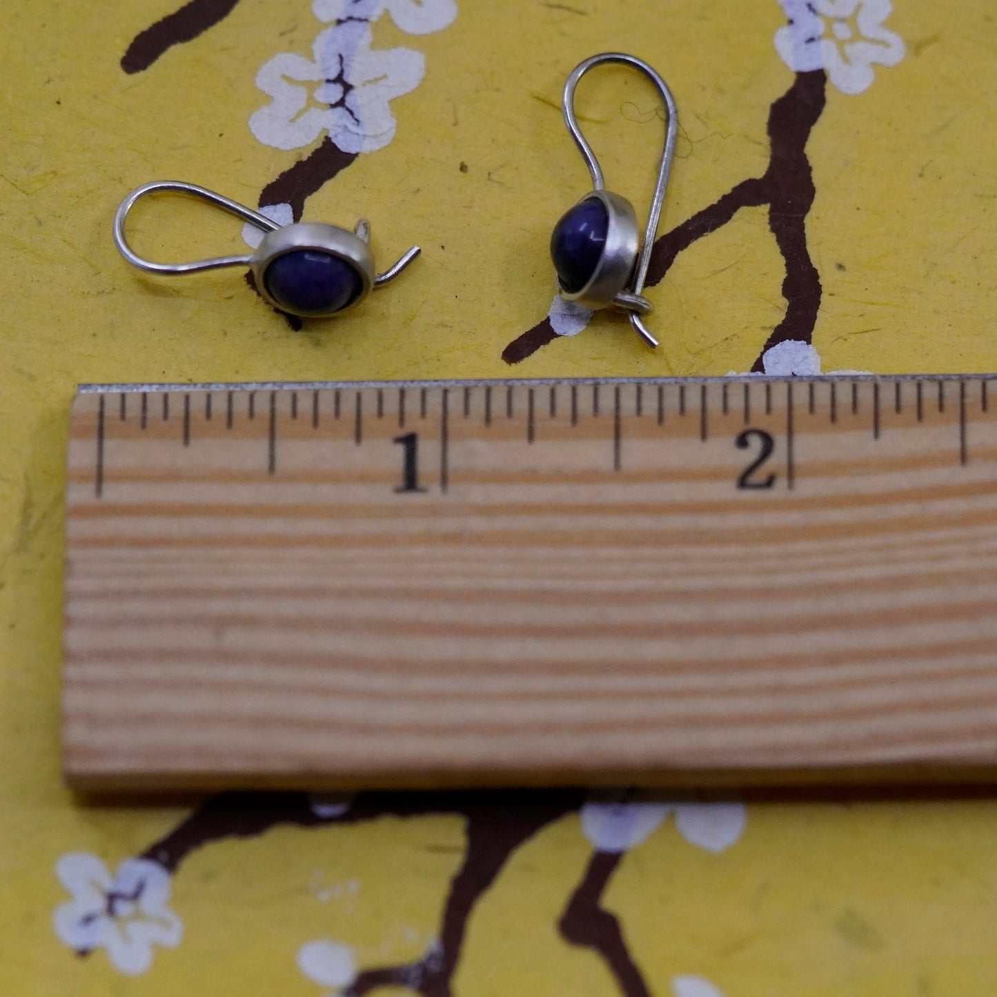 Vintage Sterling 925 silver handmade earrings with Sodalite dangle