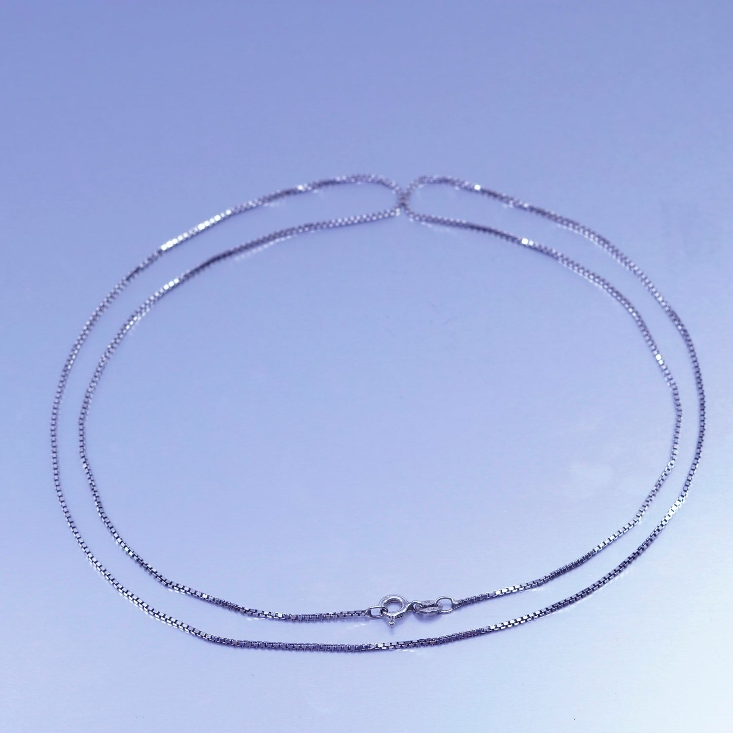 30” 1mm, vintage Italy Sterling 925 silver box chain necklace