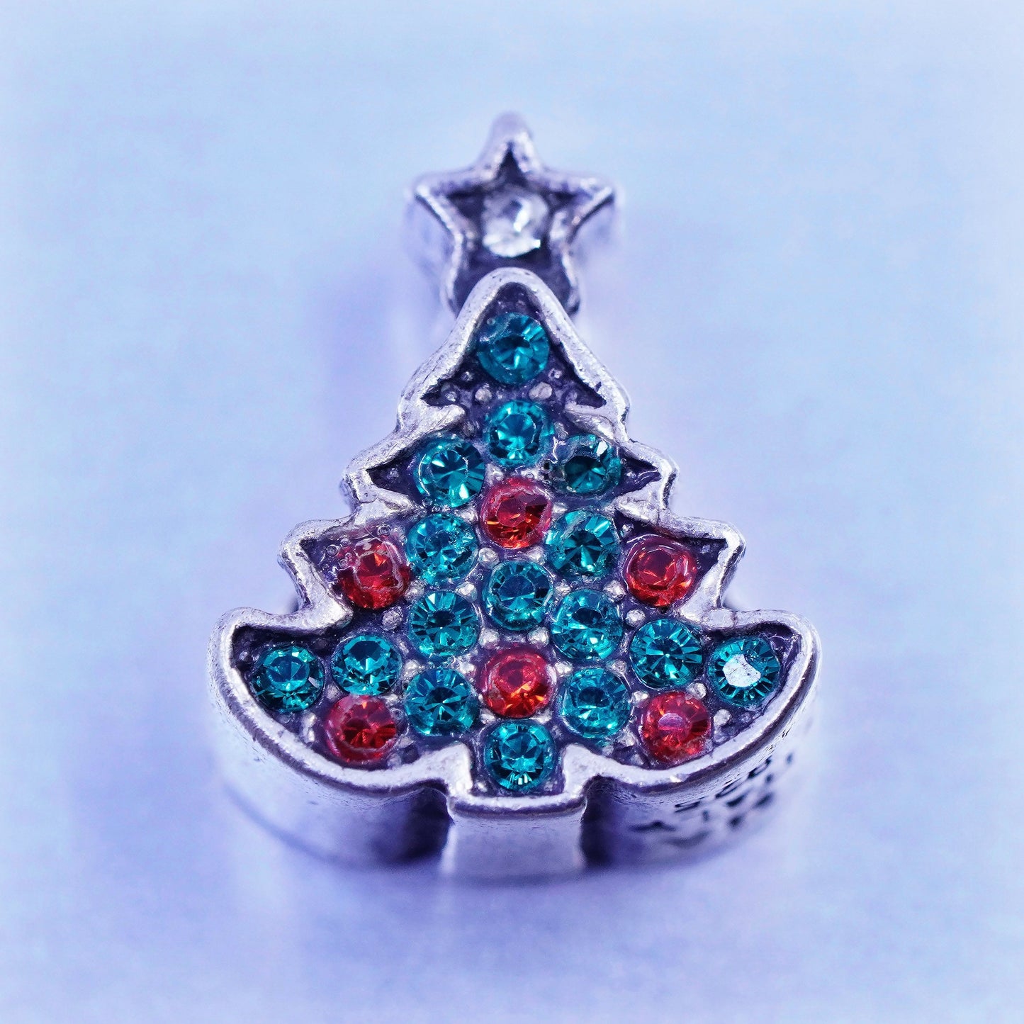 Antique Michael Anthony Sterling 925 silver Christmas tree charm pendant cz