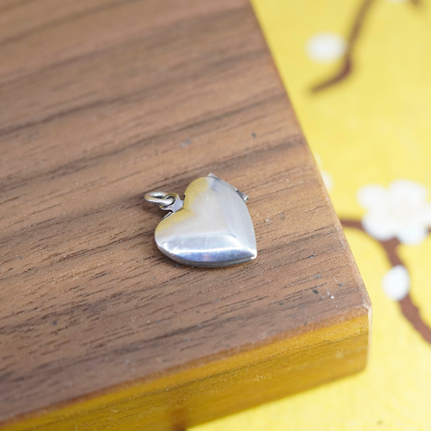 Vintage Sterling silver handmade pendant, 925 heart photo locket