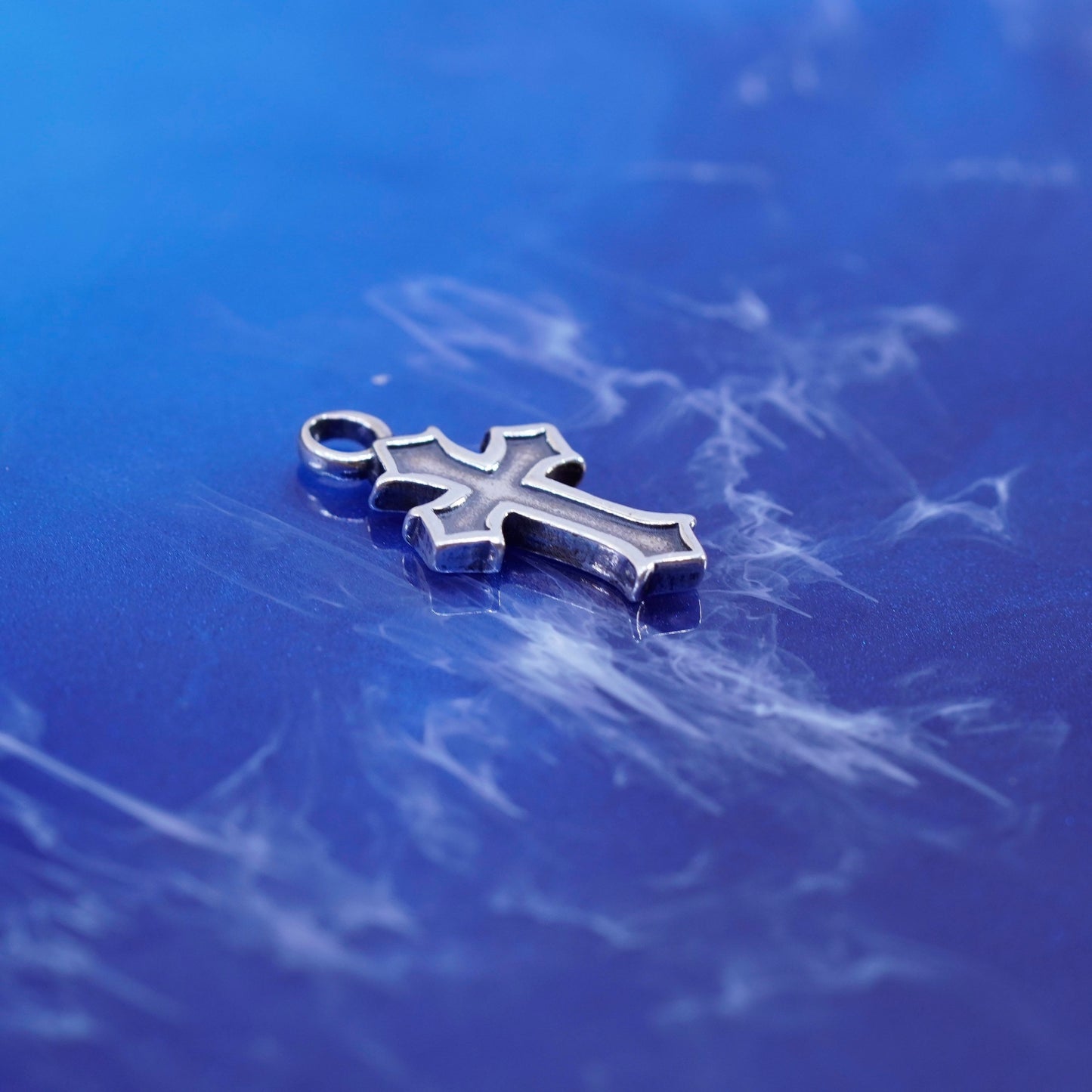 Vtg SLC Sterling silver Handmade charm, 925 cross pendant