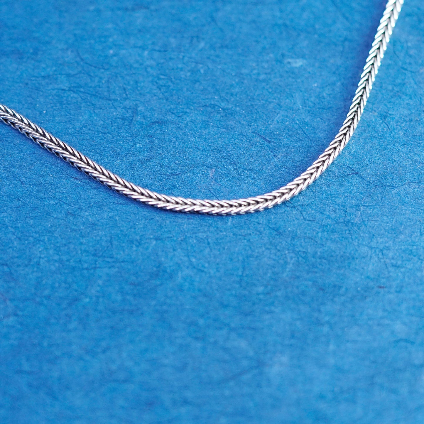 18”, 2mm, vintage Sterling silver necklace, 925 Handmade wheat chain