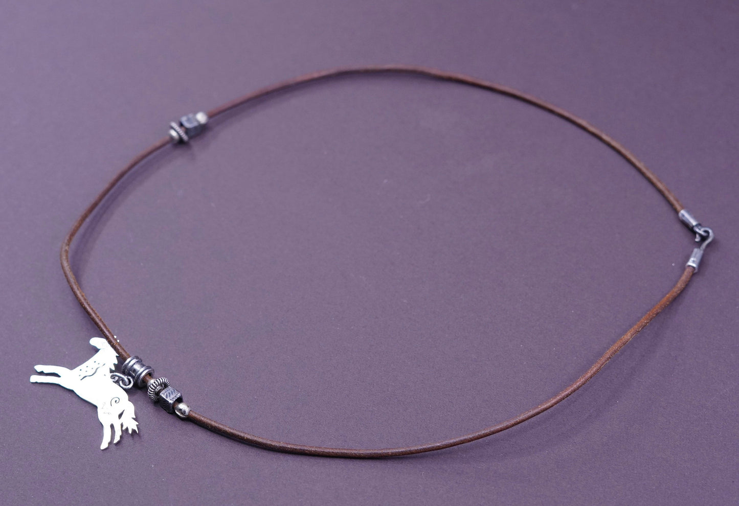 18”, Hopi Wes Willie Navajo Sterling 925 silver Native American horse necklace