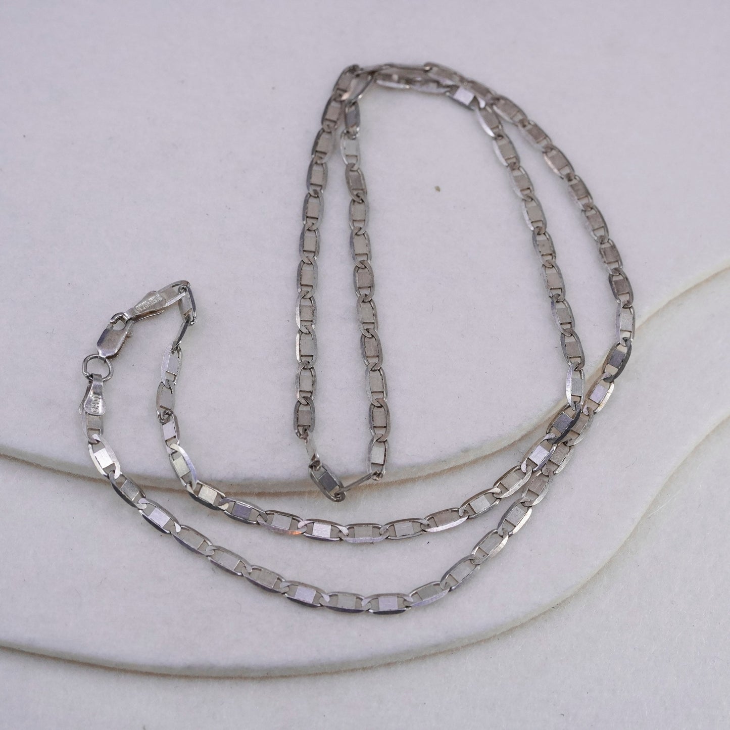 24” 4mm, vintage Italy Sterling 925 silver anchor bold chain necklace