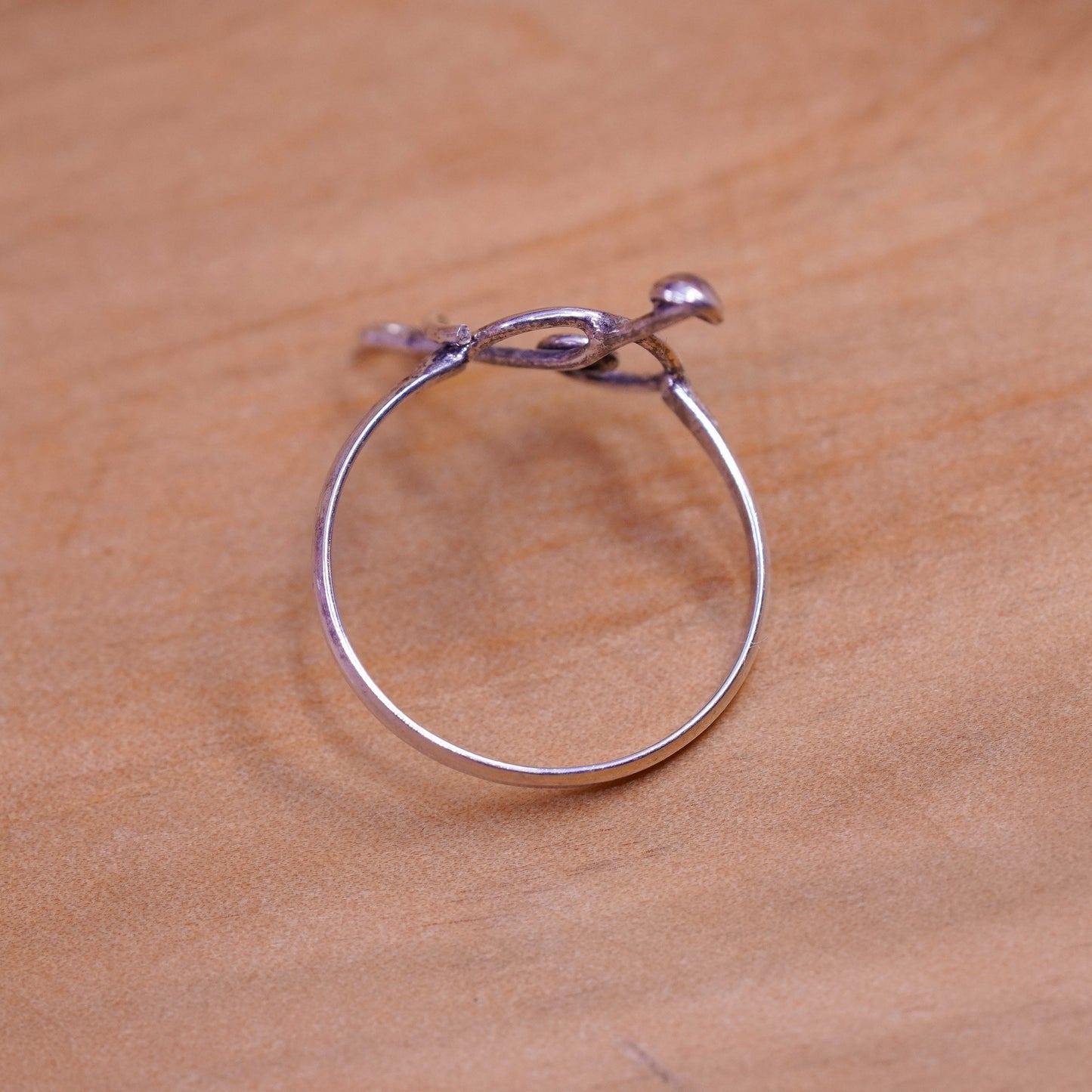 Size 5.5, vintage sterling silver handmade ring. 925 music symbol