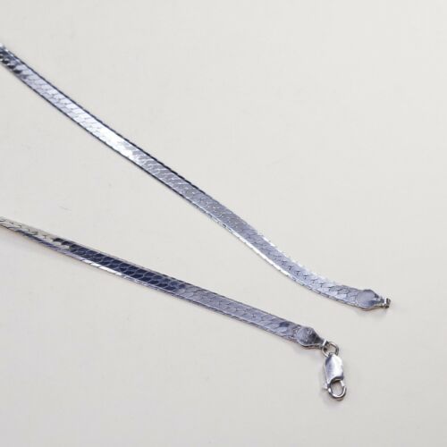 22” 6mm, Vtg Canada Made 925 Sterling Silver Herringbone Chain necklace